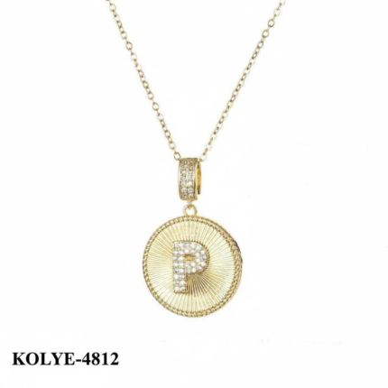 Steel Letter Necklace 45 cm (P) // KOLYE-4812