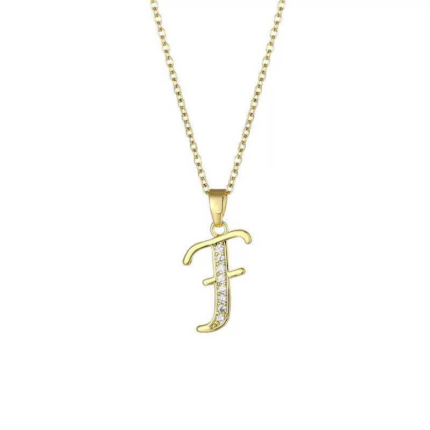 Steel Letter Necklace 45cm // KOLYE-6627