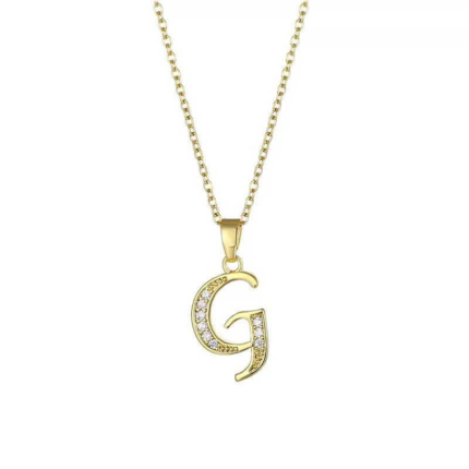Steel Letter Necklace 45cm // KOLYE-6628