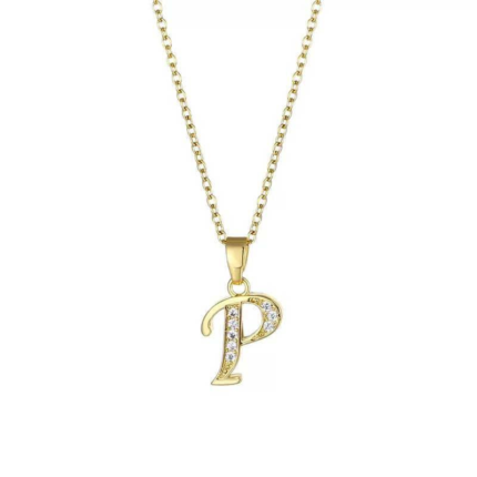 Steel Letter Necklace 45cm // KOLYE-6636