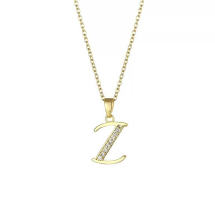 Steel Letter Necklace 45cm // KOLYE-6642