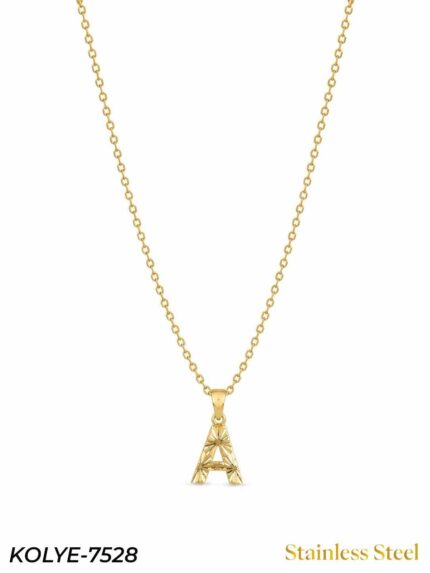 Steel Letter Necklace 45cm // KOLYE-7528