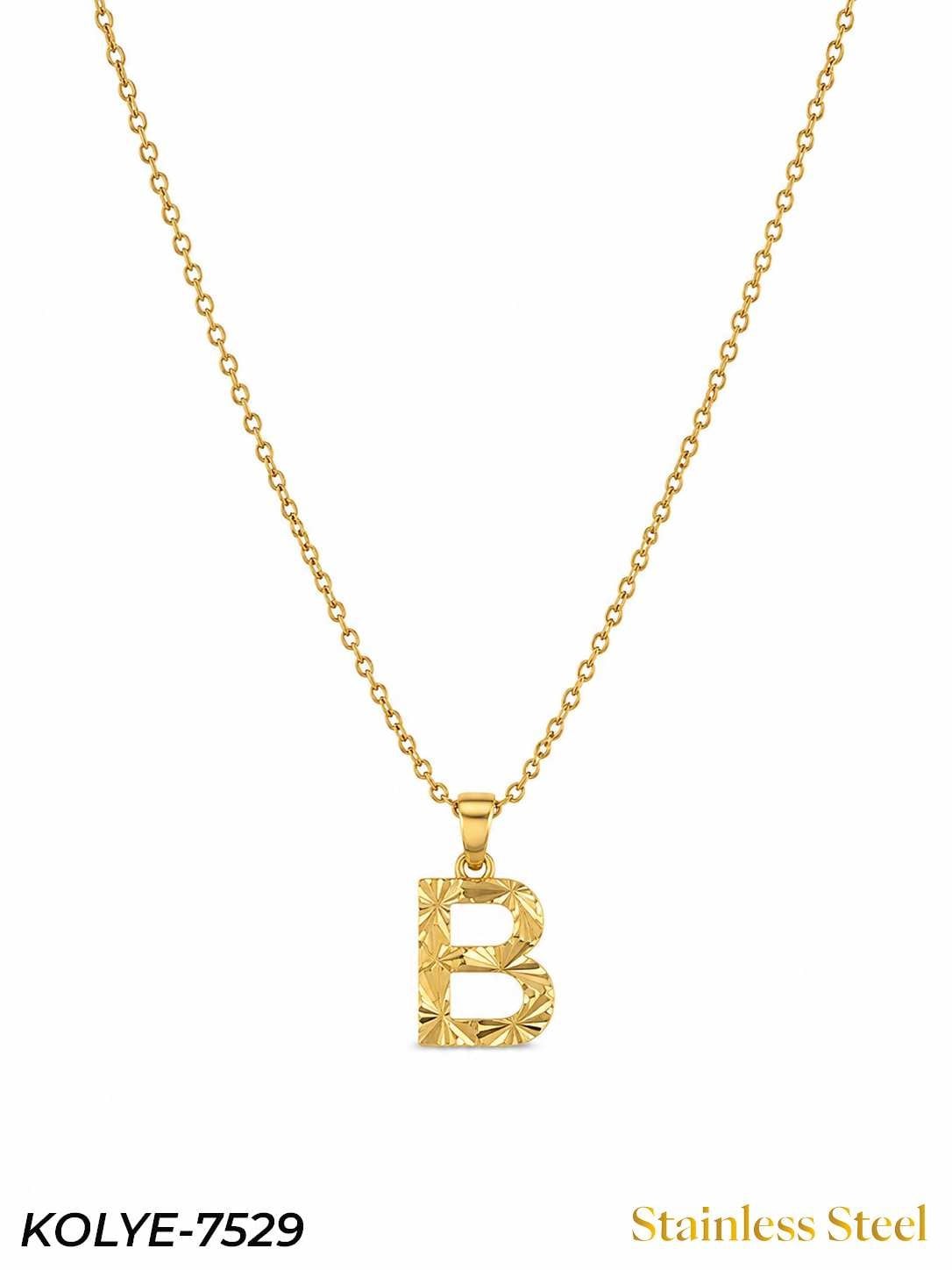 KOLYE-7529_1785583232.jpg Steel Letter Necklace 45cm // KOLYE-7529