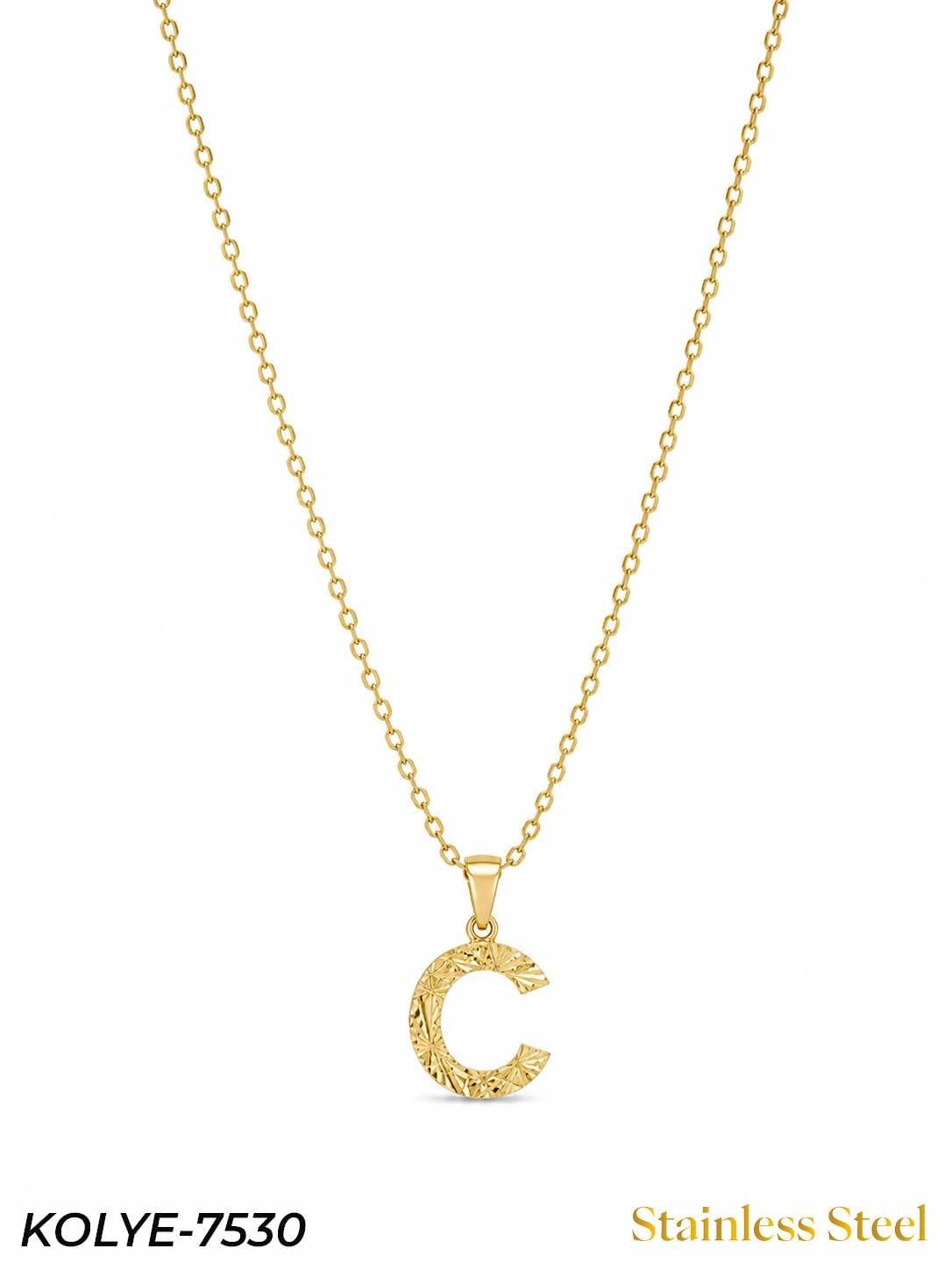 KOLYE-7530_1785583248.jpg Steel Letter Necklace 45cm // KOLYE-7530