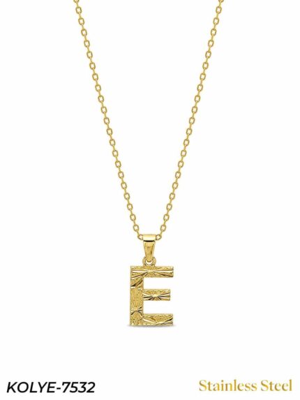 Steel Letter Necklace 45cm // KOLYE-7532