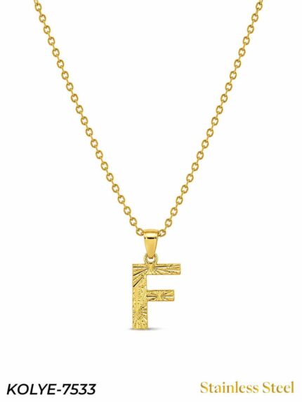 Steel Letter Necklace 45cm // KOLYE-7533