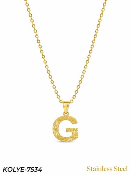 Steel Letter Necklace 45cm // KOLYE-7534