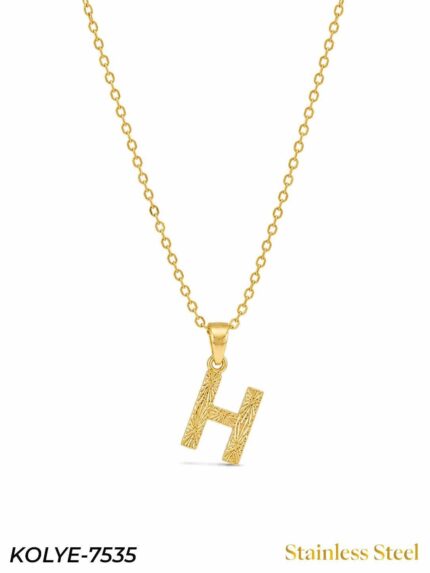 Steel Letter Necklace 45cm // KOLYE-7535
