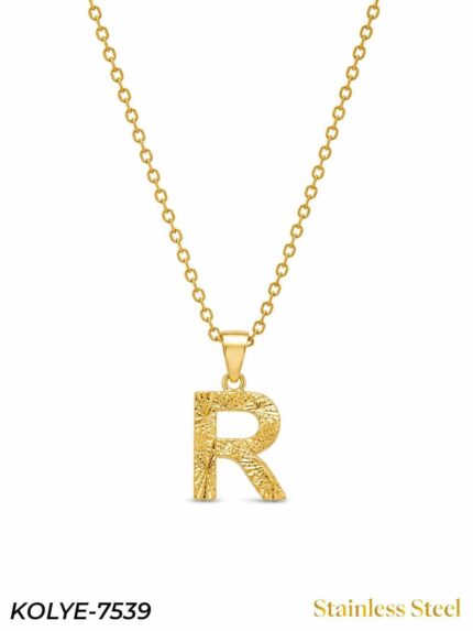Steel Letter Necklace 45cm // KOLYE-7539