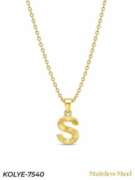Steel Letter Necklace 45cm // KOLYE-7540