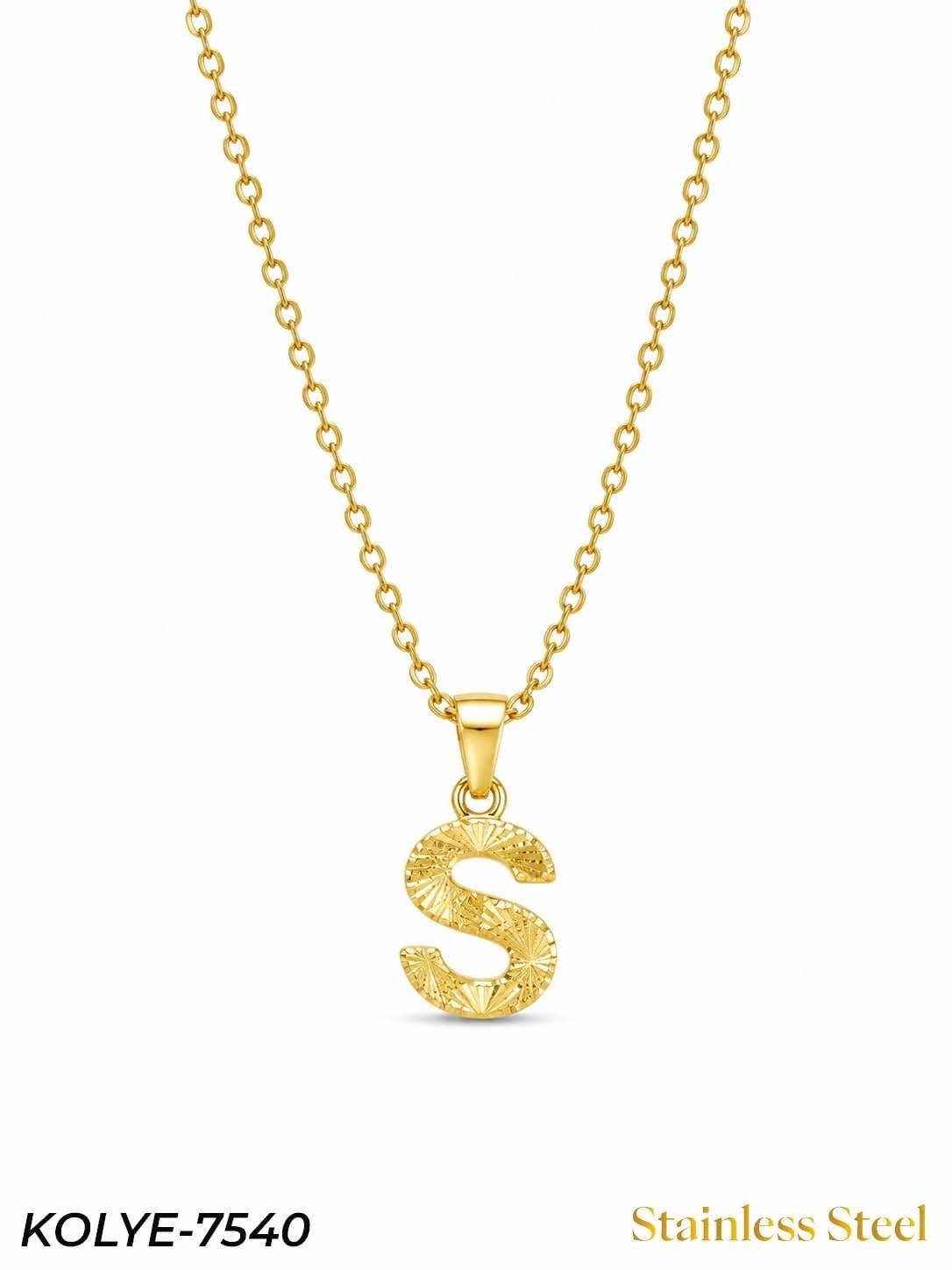 KOLYE-7540_1785583407.jpg Steel Letter Necklace 45cm // KOLYE-7540