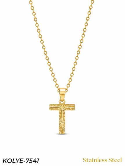 Steel Letter Necklace 45cm // KOLYE-7541