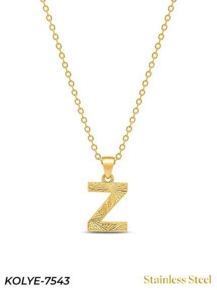 Steel Letter Necklace 45cm // KOLYE-7543