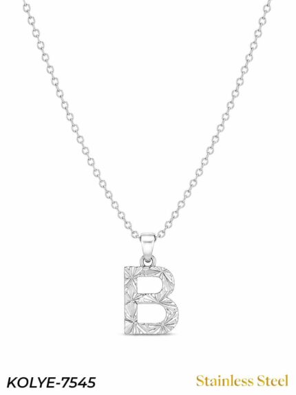 Steel Letter Necklace 45cm // KOLYE-7545