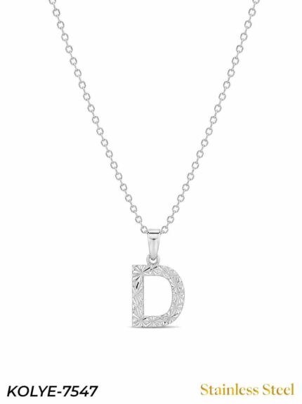Steel Letter Necklace 45cm // KOLYE-7547