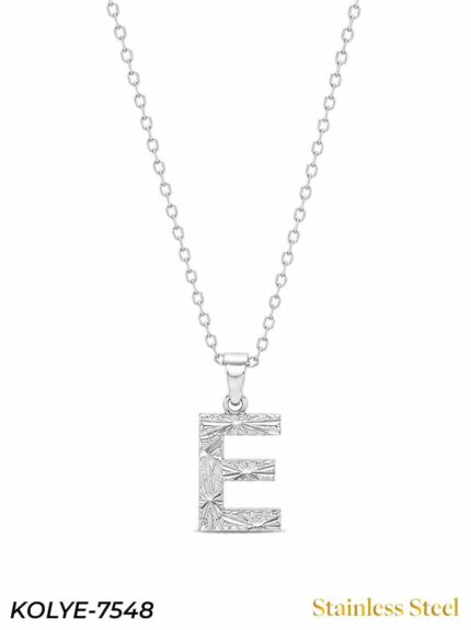 Steel Letter Necklace 45cm // KOLYE-7548