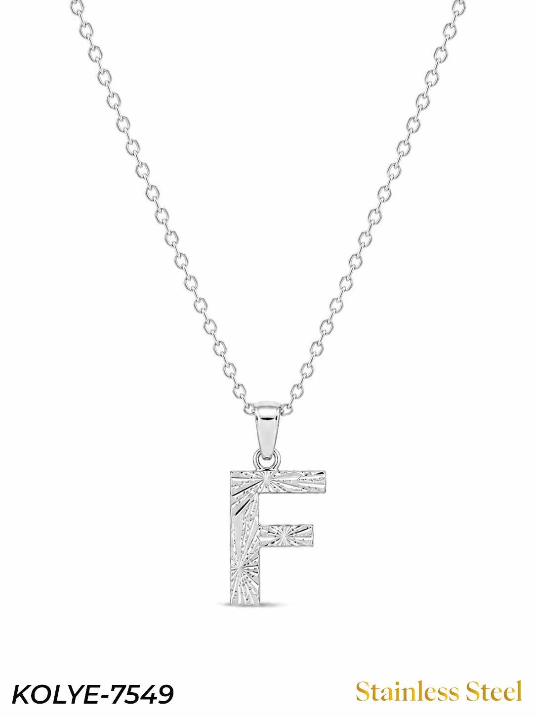 KOLYE-7549_1785583549.jpg Steel Letter Necklace 45cm // KOLYE-7549