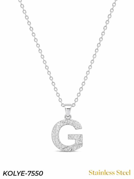 Steel Letter Necklace 45cm // KOLYE-7550