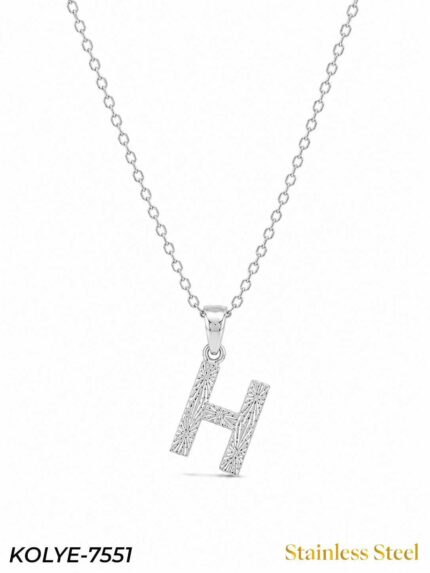 Steel Letter Necklace 45cm // KOLYE-7551