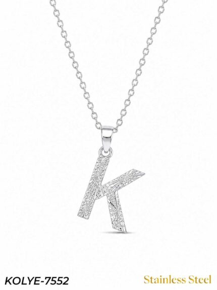 Steel Letter Necklace 45cm // KOLYE-7552