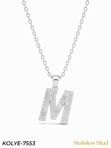 Steel Letter Necklace 45cm // KOLYE-7553
