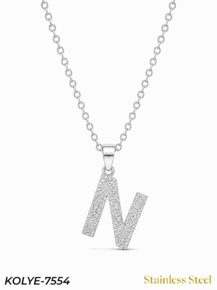 Steel Letter Necklace 45cm // KOLYE-7554