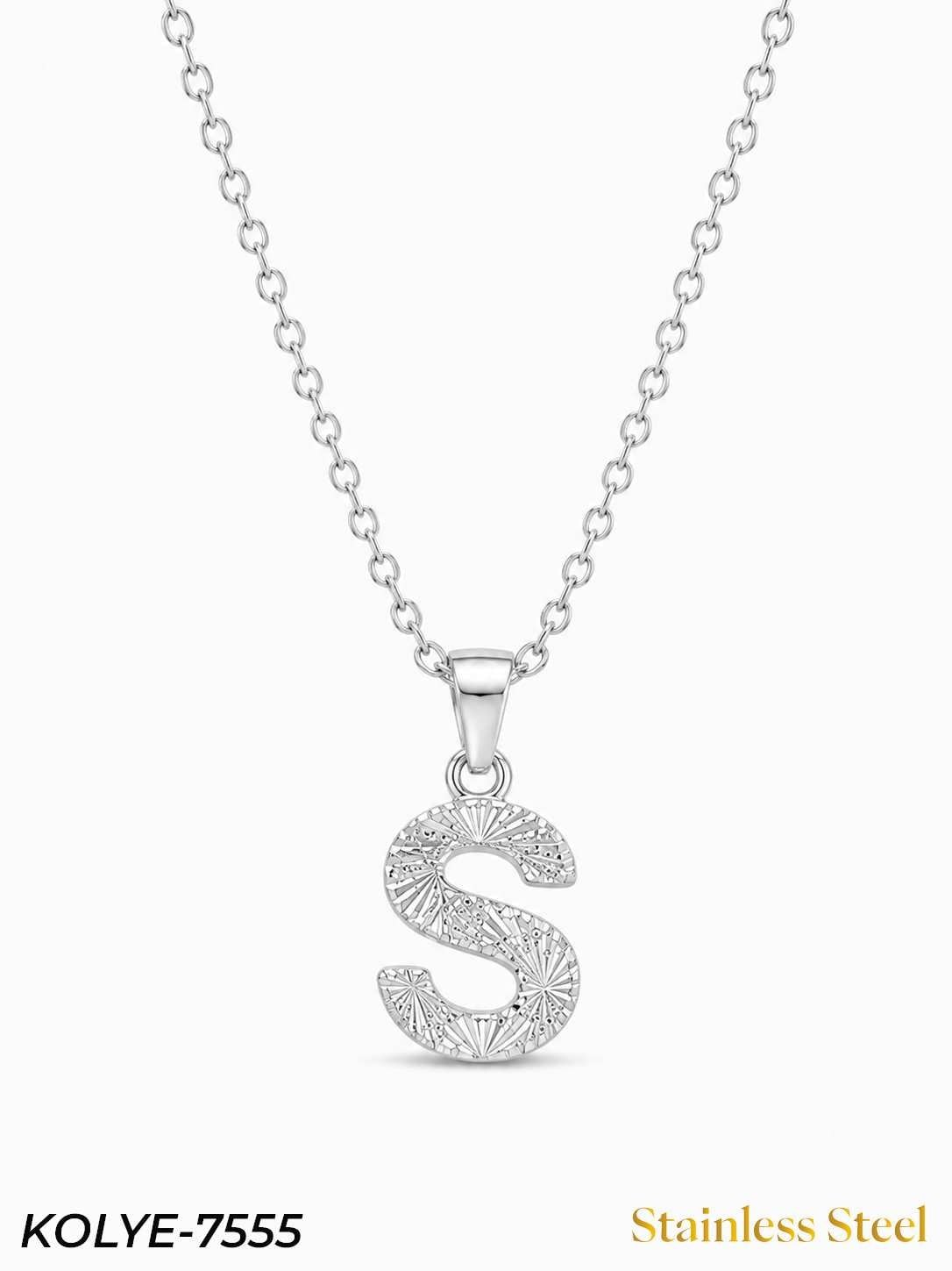 KOLYE-7555_1785583643.jpg Steel Letter Necklace 45cm // KOLYE-7555