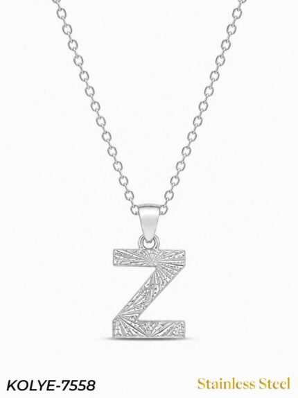 Steel Letter Necklace 45cm // KOLYE-7558