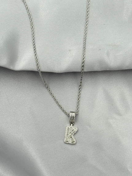 Steel Letter Necklace 60cm // KOLYE-5432