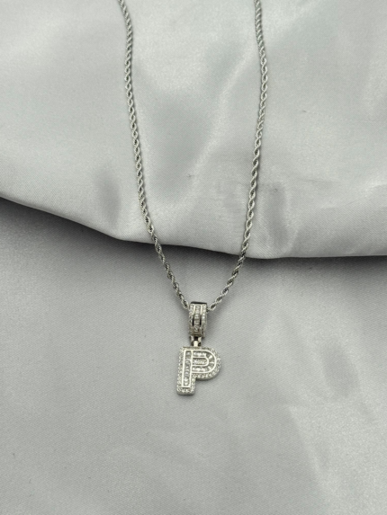 Steel Letter Necklace 60cm // KOLYE-5438