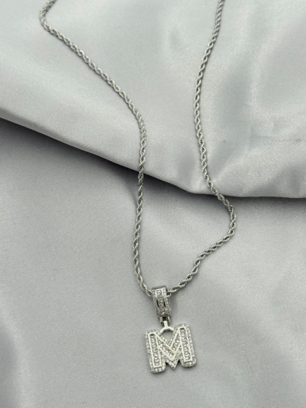 Steel Letter Necklace 60cm // KOLYE-5442