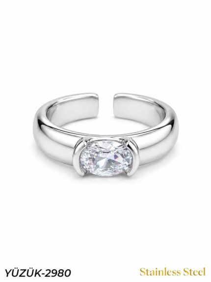 Steel Marquise Ring (Adjustable) // YUZUK-2980