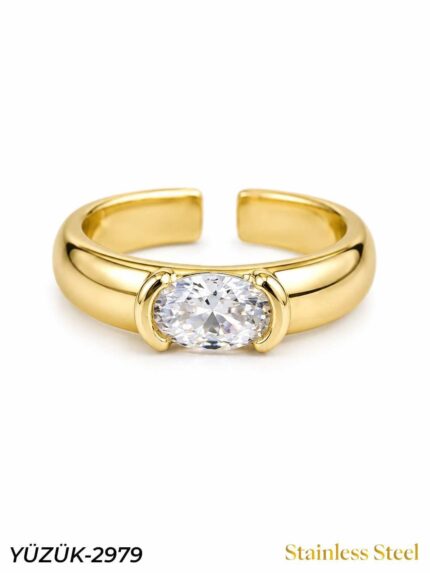 Steel Marquise Ring (Adjustable) // YUZUK-2979
