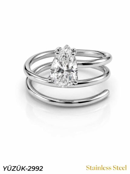 Steel Marquise Ring (Adjustable) // YUZUK-2992