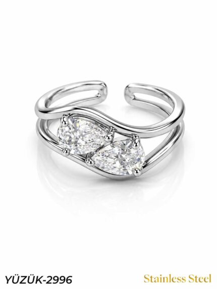 Steel Marquise Ring (Adjustable) // YUZUK-2996