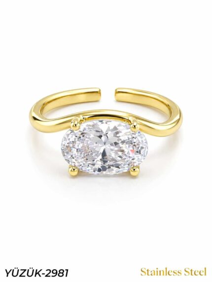 Steel Marquise Ring (Adjustable) // YUZUK-2981
