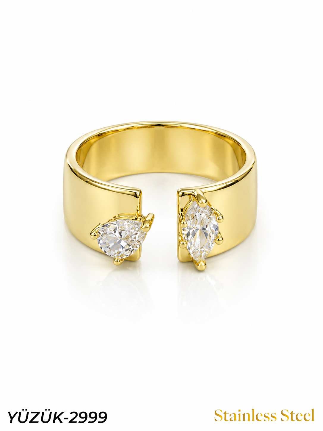 YÜZÜK-2999_1785592117.jpg Steel Marquise Ring (Adjustable) // YUZUK-2999