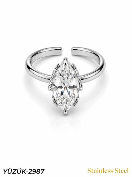 Steel Marquise Ring (Adjustable) // YUZUK-2987