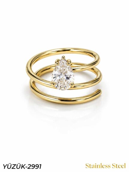 Steel Marquise Ring (Adjustable) // YUZUK-2991