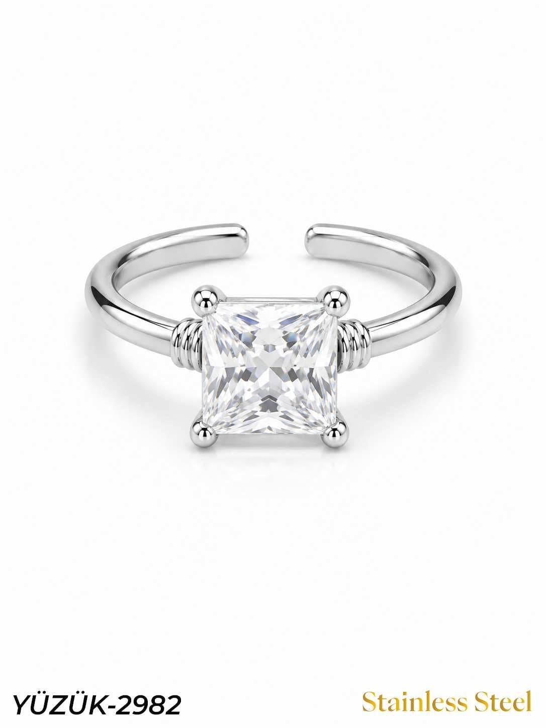 YÜZÜK-2982_1785591847.jpg Steel Marquise Ring (Adjustable) // YUZUK-2982