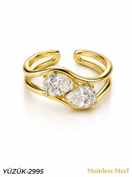Steel Marquise Ring (Adjustable) // YUZUK-2995