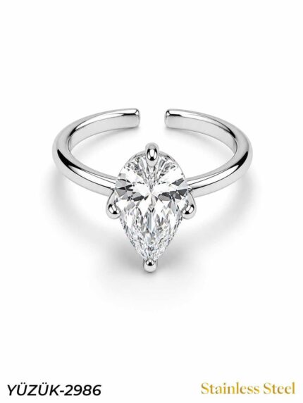 Steel Marquise Ring (Adjustable) // YUZUK-2986