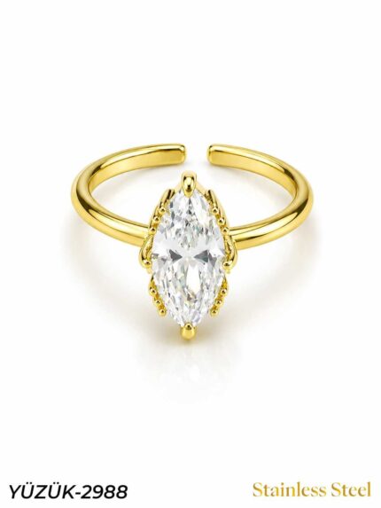 Steel Marquise Ring (Adjustable) // YUZUK-2988