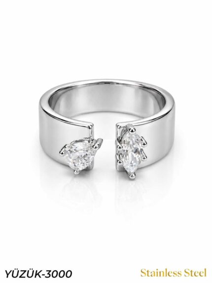 Steel Marquise Ring (Adjustable) // YUZUK-3000