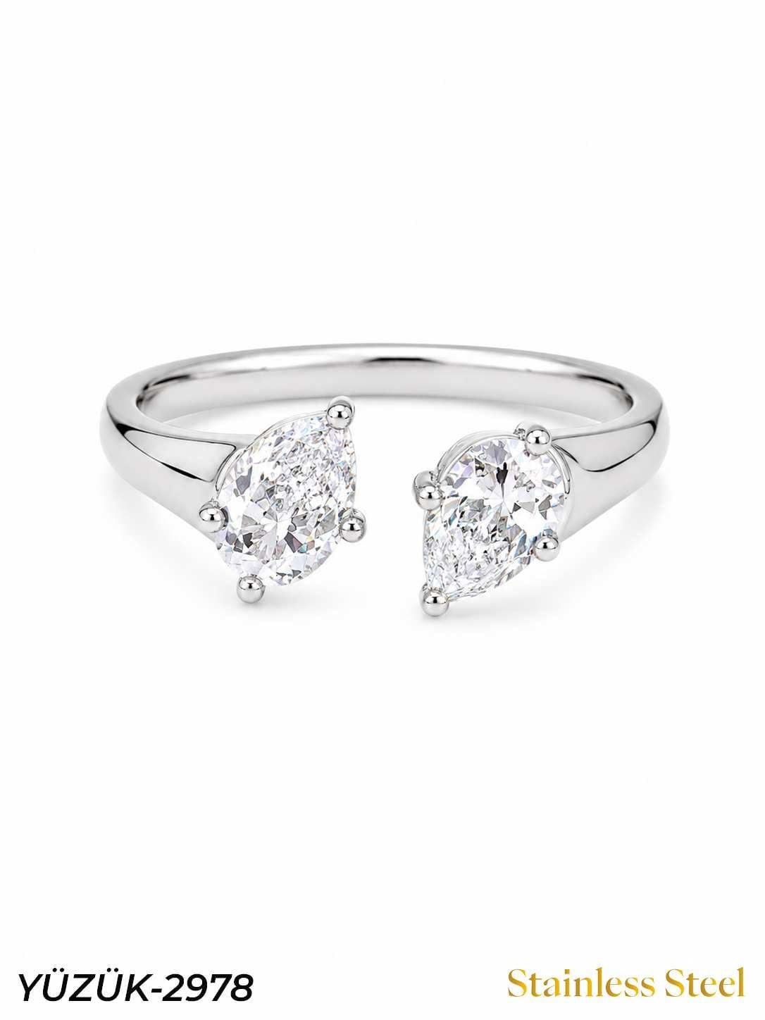 YÜZÜK-2978_1785591781.jpg Steel Marquise Ring (Adjustable) // YUZUK-2978