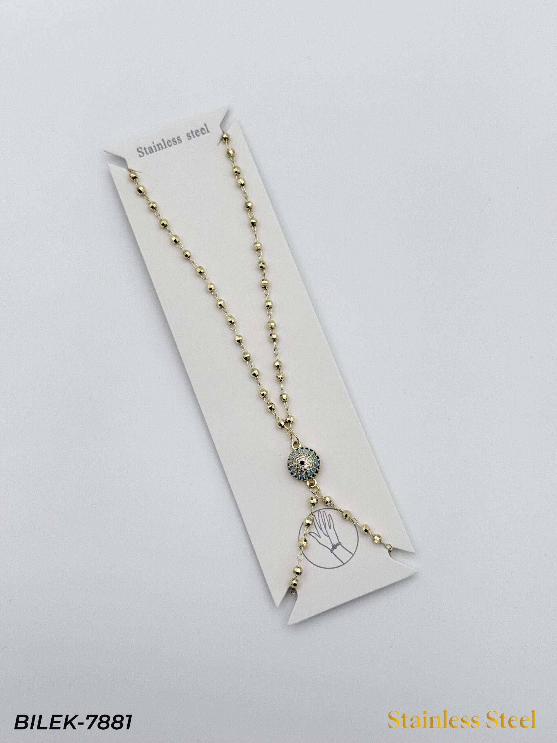 BILEK-7881_1785593271.jpg Shahmaran with Steel Evil Eye Bead // BILEK-7881