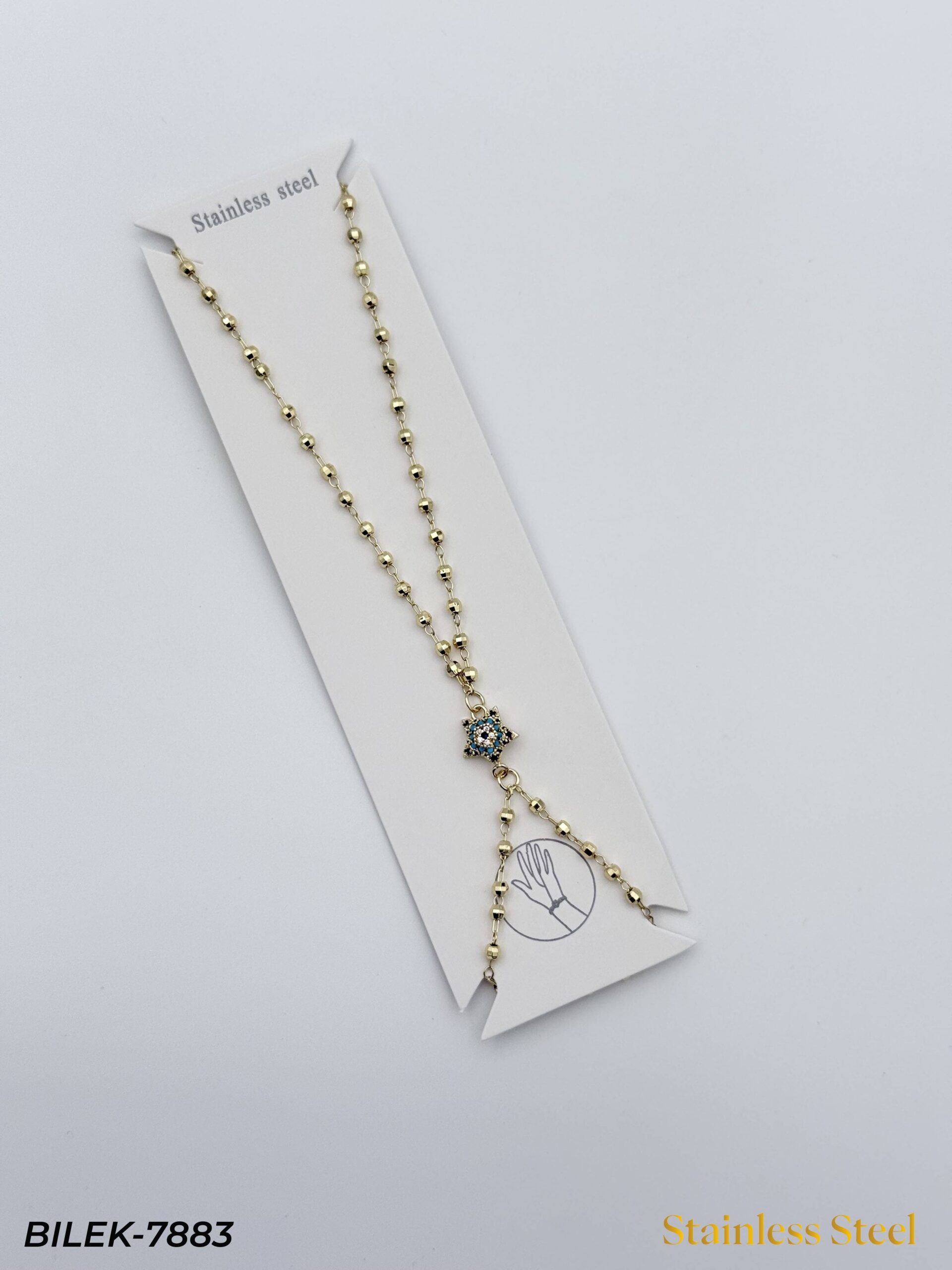 BILEK-7883_1785593312.jpg Shahmaran with Steel Evil Eye Bead // BILEK-7883