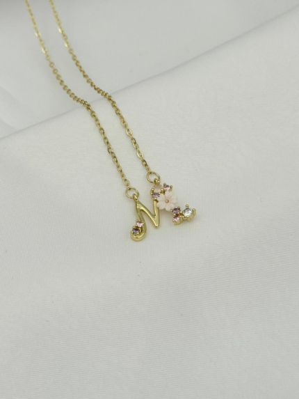 Steel Princess Letter Necklace // KOLYE-5744