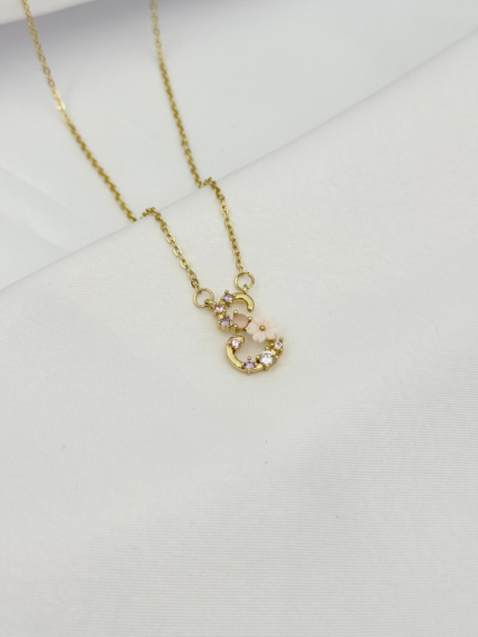 Steel Princess Letter Necklace // KOLYE-5746