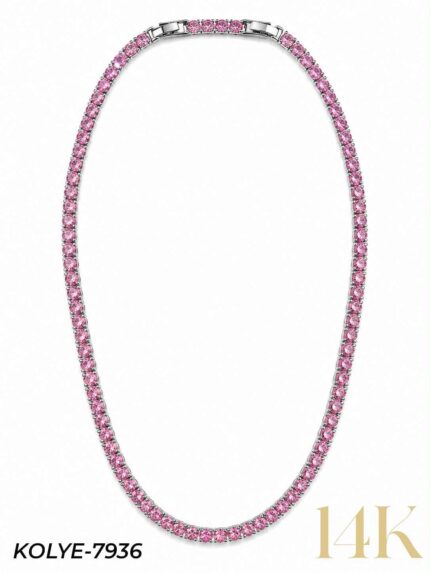 14K Non-Rotating Riviera Necklace, 45 cm // Necklace-7936